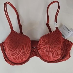 Muted Red Sexy lace bra Calvin Klein